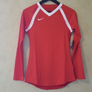 Nike red dri-fit long sleeve shirt extra small
